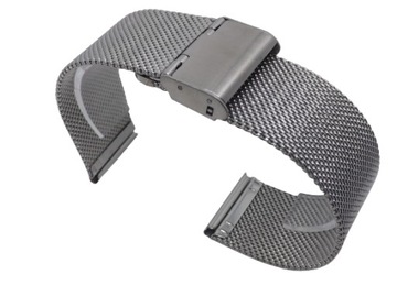 BRANSOLETA DO ZEGARKA SIATKOWA MESH SREBRNA 22MM + TELESKOPY