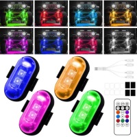 4x бездротові stroboskopowe led rgb світло 8 кольорів до автомобіля мотоцикла Доставка, фото thumb