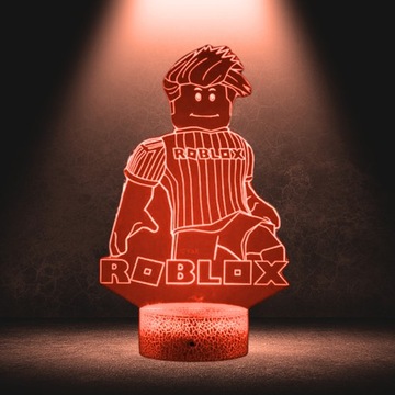 Lampka Nocna Biurkowa dla Dzieci Gra Roblox Podświetlana 16 LED + Pilot