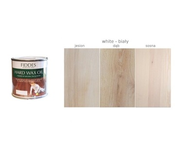 FIDDES Twardy Olejowosk meble blaty drewno HARD WAX OIL WHITE biały 250ml