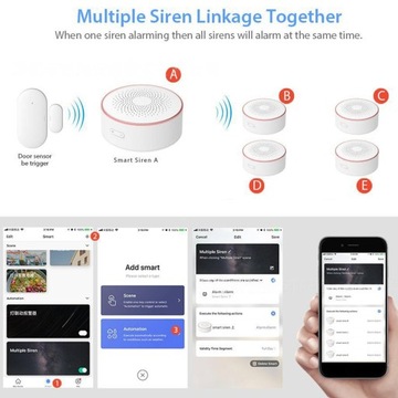 Интеллектуальная Wi-Fi сирена угрожает вору с помощью охранной сигнализации с дистанционным управлением.