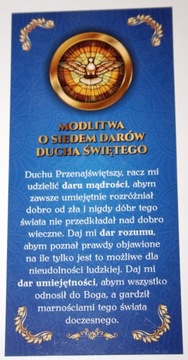 Молитвенная табличка о семи дарах Святого Духа. 16 см