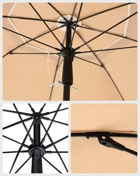PARASOL OGRODOWY PLAŻOWY TARASOWY beże i brązy 200 x 240 cm