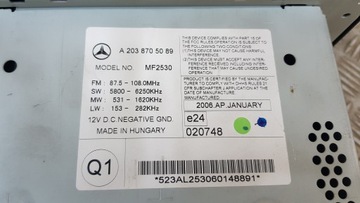 фото thumb №13, Mercedes w203 радіо радіопрогравач cd a2038705089