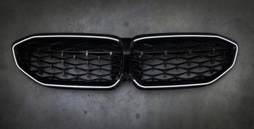 фото thumb №3, Led решітка решітка радіатора решітки радіатора bmw 3 g20 19-22 чорний блиск діамант iconic голова