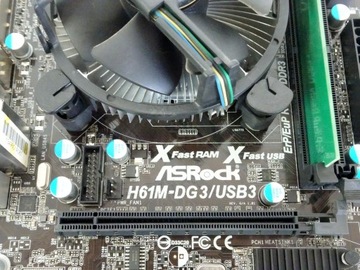 Плата ASRock H61M-DG3/USB3 i3-3220 2x3,3 ГГц/4 ГБ LGA1155