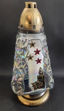 Znicz choinka na Boże Narodzenie lampion z gwiazdkami 35cm + duży wkład