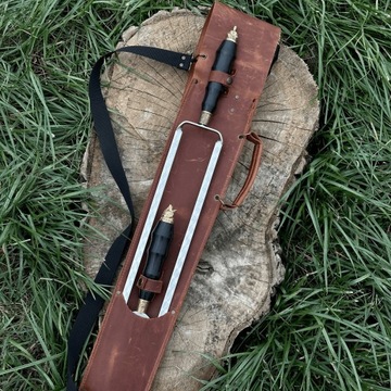 Zestaw grilla ŁAPA NIEDŹWIEDZIA skórzane etui K-4L handmade Gorillas BBQ