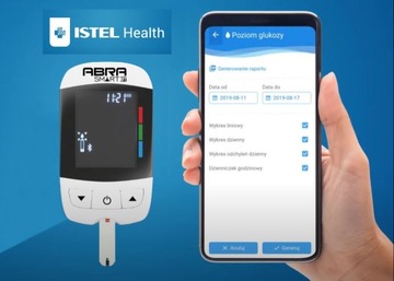 ГЛЮКОМЕТР ABRA SMART BT + 50 ПОЛОСОК - мг/дл!