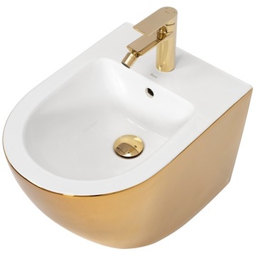 ПОДВЕСНОЕ БИДЕ CARLO MINI GOLD WHITE - REA