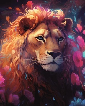 Панель для сумки 40х50см цифровая печать оксфорд LION акварельные цветы