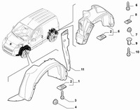 фото thumb №11, Подкрылок правое задняя задние fiat qubo fiorino 2007-2024 7354680950e