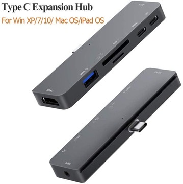 Концентратор TYPE-C SD/TF PD USB HDMI ДЛЯ IPAD PRO MACBOOK