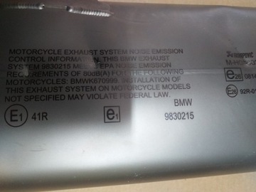 BMW S1000XR K69 19- ГЛУШИТЕЛЬ AKRAPOVIC TYTAN 9830215 9830140