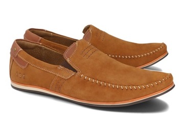 Мужские повседневные слипоны, натуральный нубук 876R Camel 43