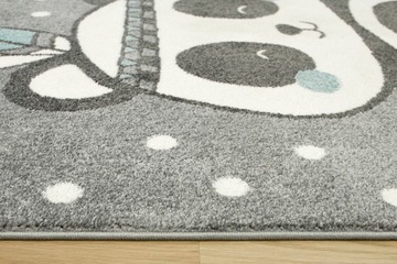 80x150 см КОВЕР LIMA ДЕТСКИЙ ПАНДА ИНДИЙСКО-СЕРЫЙ БИРЮЗОВЫЙ КРЕМОВЫЙ ТОЧКИ