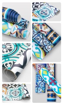 Dywanik pod krzesło szkolna Tropikalny Patchwork