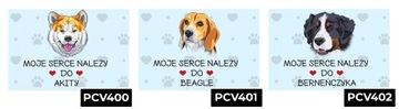 TABLICZKA PCV NIEBIESKI 22X15CM MOJE SERCE NALEŻY DO BEAGLE PREZENT WZORY