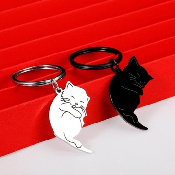 1 ПАРА брелоков с изображением кошек для пар CUTE MATCHING CAT