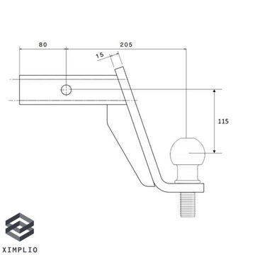 Adapter Haka Holowniczego USA 51x51mm (-115mm) do Ford Explorer V 2011-2019