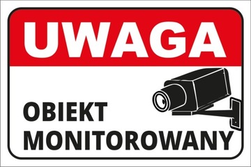 НАКЛЕЙКА ВНИМАНИЕ ОБЪЕКТ КОНТРОЛЯ ВОДОНЕПРОНИЦАЕМАЯ ГЛЯНЦЕВАЯ САМОКЛЕЯЩАЯСЯ ПЛЕНКА