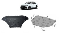 фото thumb №1, Набор стальных защита шасси audi q8 2018-2020