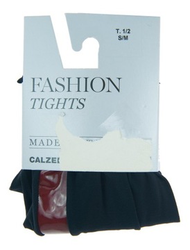 Колготки CALZEDONIA черные, пояс бордовый, 1/2