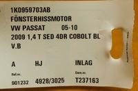 фото thumb №12, Двигунчик блок керування скла лівий зад vw passat b6 1k0959703ab 1k0959795l