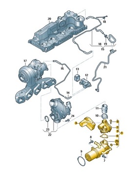 Новый оригинальный охладитель EGR для Audi A4/S4/A5/S5/A6/S6/Q5