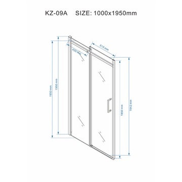 DRZWI PRYSZNICOWE KZ09A CHROM 95-100 CM 8 MM