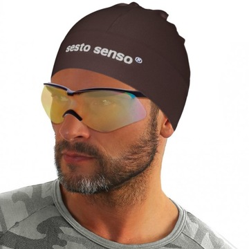 Czapka Sesto Senso termoaktywna do biegania BROWN
