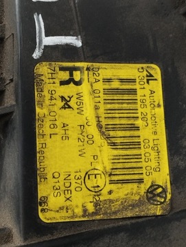 фото thumb №16, Volkswagen transporter t5 лампа правая передняя 7h1941016l