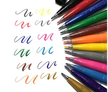 PENTEL Touch Brush Pen кисть-ручка для каллиграфии с надписью ТЕМНО-ЖЕЛТЫЙ