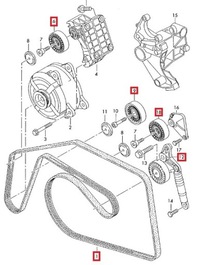 фото thumb №2, Стрічка 6pk2490 натягувач ролик audi a6 c6 3.0 tdi