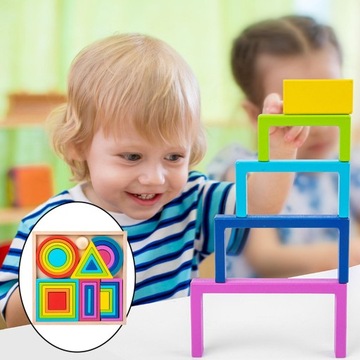 Набор детских кубиков Rainbow Nesting, большой.