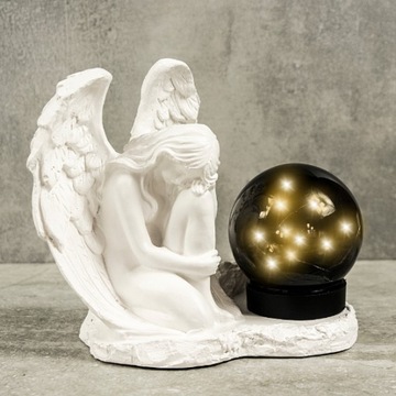ZNICZ GIPSOWA FIGURKA NAGROBNA LAMPA SOLARNA LED