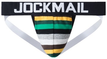 Хлопковые трусы Jockmail Jockstrap, черные, XXL