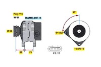 Купити Bosch генератор 14v, 150a bmw 5 e39 , x5 e53, фото thumb