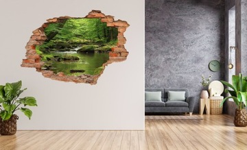 3D ФОТОобои САМОКЛЕЯЩИЕСЯ стикер на стену ПРИРОДА ЗЕЛЕНЫЕ ЛЕСНЫЕ ДЕРЕВЬЯ