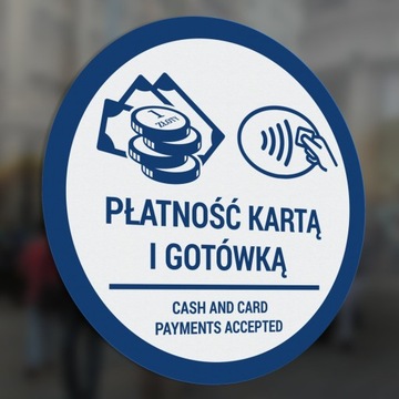 Оплата картой и наличными - наклейка 10х10, различный дизайн.