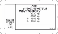 Купить Табличка идентификационная opel наклейка идентификационная, фото thumb