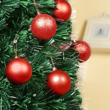 Маленькие красные новогодние игрушки, 30 шт., 3 см.