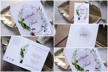 Приглашения на свадьбу с дизайном конверта, 10 шт.