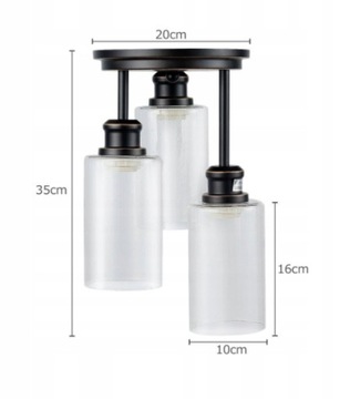 ELEGANCKA Lampa sufitowa wisząca - 3 klosze E27