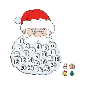 Рождественский календарь Деревянный Санта-Клаус Обратный отсчет Navidad Рождественские украшения