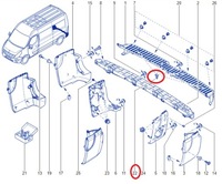 фото thumb №3, 4x кліпса / штифт накладки / планки заднього порога master iii, movano, nv400