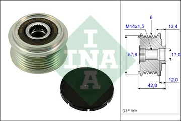 фото thumb №2, Зчеплення jednokierunkowe генератора ina 535024010