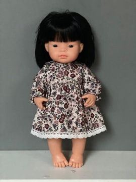Sukienka dla lalki Miniland 38 cm w kwiaty