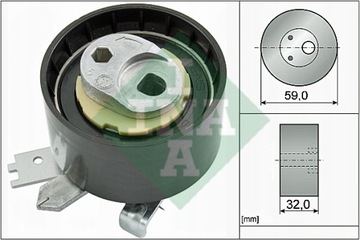 фото thumb №2, Ролик натяжитель ремень распределительный вал ina 531090610