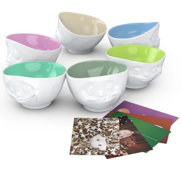 TASSEN Чаша с 3D улыбающимся лицом, фиолетовый центр